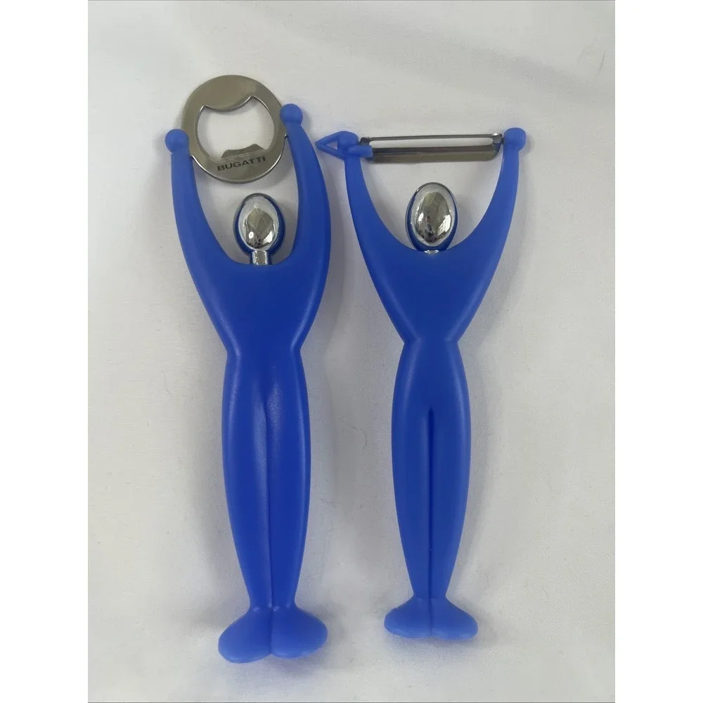 Bugatti Kitchen‎ Utensil 2 pc Set Vegetable Peeler Bottle Opener Blue Gym